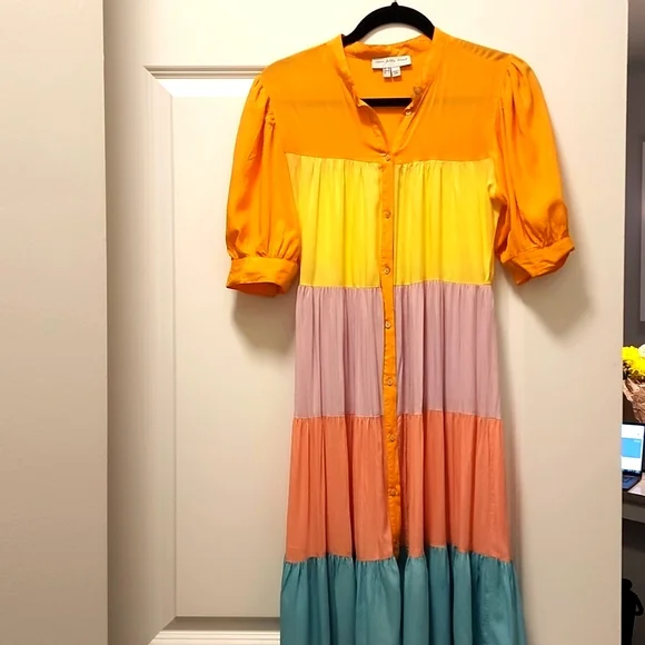 Never Fully Dressed Pastel Rainbow Panel Dress, 6, Multi color - Picture 6 of 12